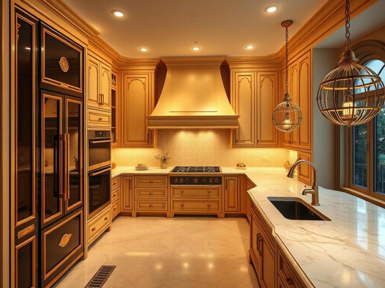 luxury gold kitchen