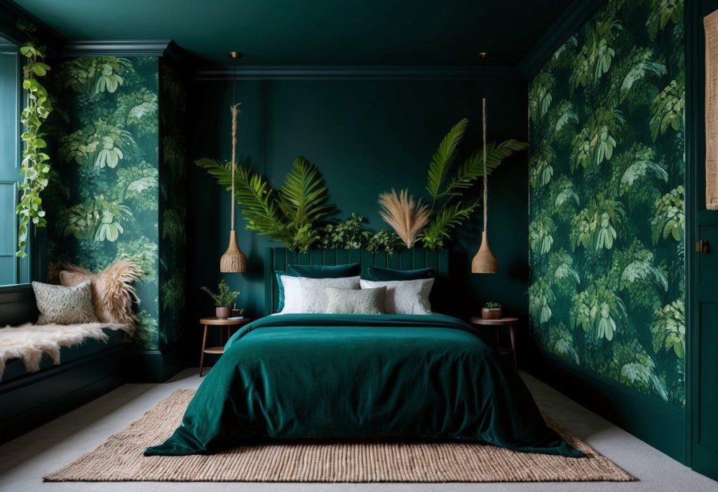 15 Stylish Dark Green Bedroom Designs for Calm